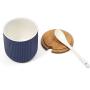 TNKML Ceramic Food Storage Spice Container Jar Spice Nut Jar Spice Jar Sugar Jar Salt Shaker Spice Container Blue