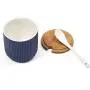TNKML Ceramic Food Storage Spice Container Jar Spice Nut Jar Spice Jar Sugar Jar Salt Shaker Spice Container Blue