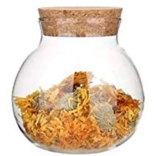 Najer Lebensmittelbehälter Glas Dichtung Küchen Organizer Behälter mit Bambusdeckeln, BPA-frei zur Konservierung von Kaffee, Süßigkeiten, Keksen, Pasta, Müsli und Mehl, 15 fl oz (DxH/3x3,5 Zoll)