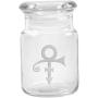 Clear Glass Herb Stash Jar with Lid 4.5 oz with Prince Symbol from Smoke Promos