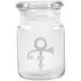Clear Glass Herb Stash Jar with Lid 4.5 oz with Prince Symbol from Smoke Promos