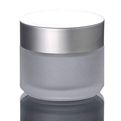 1PC 100ML 3.4oz Empty Glass With Silver Lid Refillable Cosmetic Makeup Jar Pot Bottle Container With Liner For Lip Balm Face Cream Storage