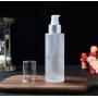 1PC 100ml/3.4oz Empty Refillable Frosted Glass Pump Press Bottle Makeup Cosmetic Container Lotion Bottle Jar Vial Holder Pot Travel Dispenser Storage for Lotion Emulsion Essence