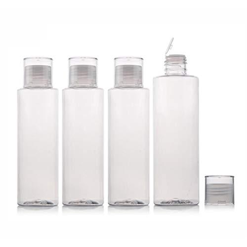 5 oz Clear Plastic Empty Bottles Travel Bottle Container with Flip Cap BPA -free Sample Tube Jars for Cosmetic Bath Shower Gel Lotion Liquid Shampoo - Set of 4