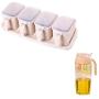 CSPFAIRY 2 Pieces Kitchen Supplies Wheat Straw Seasoning Box Four Grids Seasoning Labels Separated Independent Seasoning Jar Kitchen Storage