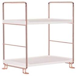 Metal Standing Spice Rack,Bathroom Kitchen countertop Multi-Layer spice rack seasoning jar storage Organizer Makeup Jewelry Dish rack Shelf (Rose gold 2 layers)