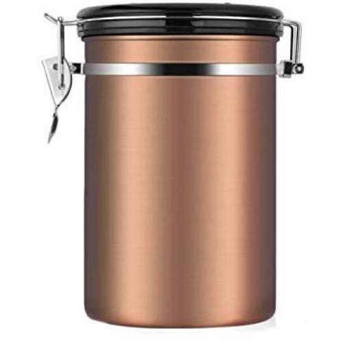 Blue Bright Coffee Airtight Container Stainless Steel Canister Storage Tea Sealed Jar Beans Vacuum Box Sugar Food Gold Color