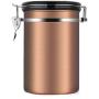 Blue Bright Coffee Airtight Container Stainless Steel Canister Storage Tea Sealed Jar Beans Vacuum Box Sugar Food Gold Color