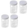 Hemoton 12pcs Clear Plastic Jars Spice Storage Container Airtight Leakproof Plastic Storage Containers with Ribbed Liner Screw On Lids(360ml)