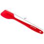 Set of 4 Premium Silicone Spatulas and 1 Silicone Brush Bundle Hygienic One Piece Solid Silicone Design in Red 100% Food Grade Safe