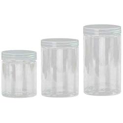 angel3292 3Pcs Round Food Storage Canisters, Kitchen Storage Box Food Sealed Cans Pot Jar Clear Tea Sugar Container 3pcs