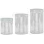 angel3292 3Pcs Round Food Storage Canisters, Kitchen Storage Box Food Sealed Cans Pot Jar Clear Tea Sugar Container 3pcs