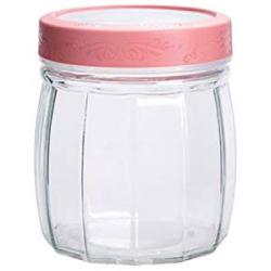 Kitchen Glass Jar Storage Tank Storage Tank Tea Cans Glass Sealed Tanks Grain Food Jars,Pink