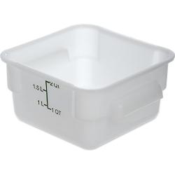 Carlisle 1073002 StorPlus Square Food Storage Box, Container Only, 2 Quart, White (Pack of 6)