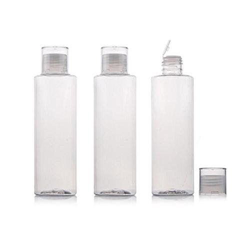 3PCS Empty Clear Refillable Plastic Toner Lotion Cleanser Bottle Jars Travel Cosmetic Storage Container Packing Holder Organizer for Makeup Water Essential Oil Shampoo Shower Gel (250ml/8oz)