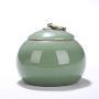 ETERLY Exquisite Ceramic Tea Caddy,Moisture-Proof Tea tin Tea Storage Jars for Spices Candy Coffee Cookie Nuts 2 pcs- 10x9cm(4x3inch) (Color : A, Size : 10x9cm(4x3inch))