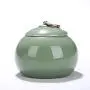 ETERLY Exquisite Ceramic Tea Caddy,Moisture-Proof Tea tin Tea Storage Jars for Spices Candy Coffee Cookie Nuts 2 pcs- 10x9cm(4x3inch) (Color : A, Size : 10x9cm(4x3inch))