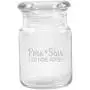 Clear Glass Herb Stash Jar with Lid 4.5 oz with Porn Star Logo from Smoke Promos