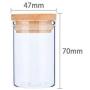 Food Storage Glass Jar No Lead Kitchen Storage Bottles Sealed Cans With Bamboo Cover Large Capacity Candy Glass Jars Tea Box 80ML