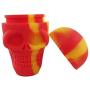 TOPJAR Wax Carving Container Set (15ml Skull Series) - Red/Yellow Nonstick Silicone Jar & Green Small Mat & Carver Tool Each 1