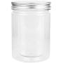 Tebery 16 Pack Clear Plastic Jars Bottles Containers with Silver Ribbed Lids 20oz Straight Cylinders Storage Canisters for Food & Home Storage