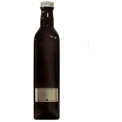 Viva Haushaltswaren # 36945 # 2X Oil Bottle 500 ml Glass Bottle with Screw Cap Write-On Labels Included ? 5.8 x 5.8 x 26 cm, Brown