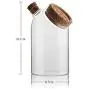 2 Stück Lebensmittel-Aufbewahrungsbehälter, Glas Küchenbehälter, klare Transparente Kaffeetassen mit Korkstopfen, 500ml / 800ml