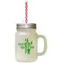 Green Stars And Strips Forever Frosted Glass Mason Jar With Straw Green Stars And Strips Forever Frosted Glass Mason Jar With Straw