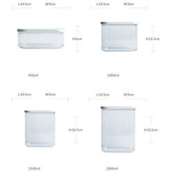 Tree House Square Plastic Boxes, Storage Jars Plastic canisters Herbs Pot Mason jar with Visible Cover Versatile and Durable-A