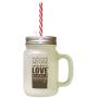 Brown Death Leaves Heartache No One Can Heal Love Memory Frosted Glass Mason Jar With Straw