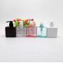 2PCS 250ML 8.5OZ Transparent Empty Square Plastic Press Bottle with Pump Head Emulsion Shower Gel Shampoo Conditioner Storage Holder Refillable Cosmetic Container Jar Pot for Travel Daily Life