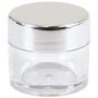 Beauticom 7 Gram / 7 ML (Quantity: 24 Pieces) Thick Wall Round Leak Proof Clear Acrylic Jars with SILVER Lids for Beauty, Cream, Cosmetics, Salves, Scrubs