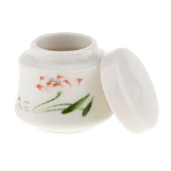 SunniMix Unique Chinese Porcelain Jars Pots, 25ml Travel Face Powder/Lotion/Cosmetic Containers, Tea/Sugar/Spices Storage Canister Tins - Lotus