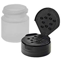 Marketing Holders Empty Bottle 2 oz Black Lid Jar for Spices Seasoning Storage Cylinder Salt Shaker Dry Herb Container Food