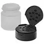 Marketing Holders Empty Bottle for Spice Seasoning Storage Cylinder Salt Shaker Dry Herb Container Jar 2 oz Black Lid Qty 12
