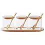 Ensemble de 3 pièces pour accessoires de cuisine : bouteille de condiment en verre, réservoir de stockage de sel, pot à épices avec cuillère en bois – ZP723144, Transparent Ensemble de 3 pièces pour accessoires de cuisine : bouteille de condiment en verre, réservoir de stockage de sel, pot à épices avec cuillère en bois – ZP723144, Transparent