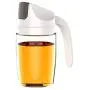 LUYANhapy9 Oil Dispenser Bottle, Kitchen Gadget Leakproof Olive Oil Vinegar Glass Dispenser Bottle with Silicone Automatic Cap, Storage Jar Grey 300ml