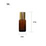 3PCS 5ml/0.17oz Empty Refillable Amber Glass Essential Oil Roller Bottles with Stainless Steel Roller Ball and Golden Lid Portable Travel Cosmetic Container Simple Storage for Perfume Aromatherapy Oil