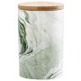 Food Storage Canister, Ceramic Food Storage Jars with Airtight Bamboo Lid, Kitchen Canister for Home and Kitchen Serving for Coffee, Sugar, Tea, Flour and More, 360ML/ 1300ML (Green 1300ML)