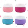 Beaupretty 4pcs Silicone Cream Jars Small Travel Comestic Containers Leakproof Toiletry Cases with Hard Sealed Lids for Face Hand Body Cream (Red, Purple, Blue, Pink Each One)