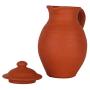 Handmade Earthen Clay Water Jug with Lid - Milk Water Jug Carafes Pitcher Table Top Kitchen Storage Eco Friendly Containers Pots Drinkware