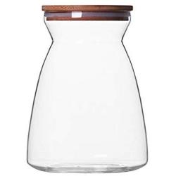 Grain Canister Food Sealed Storage Container Clear Plastic Glass Jar For Loose Tea Coffee Bean Sugar Salt 1100/700Ml,Glass 700Ml