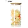 Transparent Glass Storage Jar Multifunction Sealed Can Tea Box Kitchen Food Container,1100Ml(L)