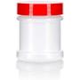 Natural Spice Sifter Jar with Airtight Red Lids holds 1 oz / 30 ml / 28 grams each (24 pack) + Labels and Measuring Cup