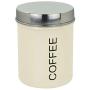 Harbour Housewares Contemporary Coffee Canister - Steel Kitchen Storage Caddy with Rubber Seal - Cream - 10cm
