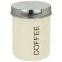 Harbour Housewares Zeitgemäßer Kaffeebehälter - Stahl Küchenaufbewahrungsbox mit Gummiaufsatz – Creme – 10cm