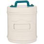 Italo Ottinetti White Aluminium Canister with Label Painted Handle Green 10 cm, one Size
