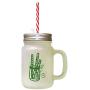 Glasbehälter mit Stroh: Forest GreenCandy Cain – Frostgetöntes Glasmason Jar
