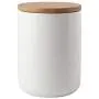 One-Pine 800ml/27 oz Air Tight Jars Ceramic Food Storage Jar Set with Airtight Seal Bamboo Lid - Tea,Sugar,Coffee,Spice Canister Set (White)