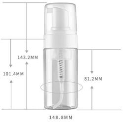 2Pcs Clear PET Plastic Foamer Pump Bottle Travel Size Dispenser for Mousse Cosmetic Makeup Cream Lotion Facial Cleanser Shampoo Cleanser Shower (100ML/3.3oz)